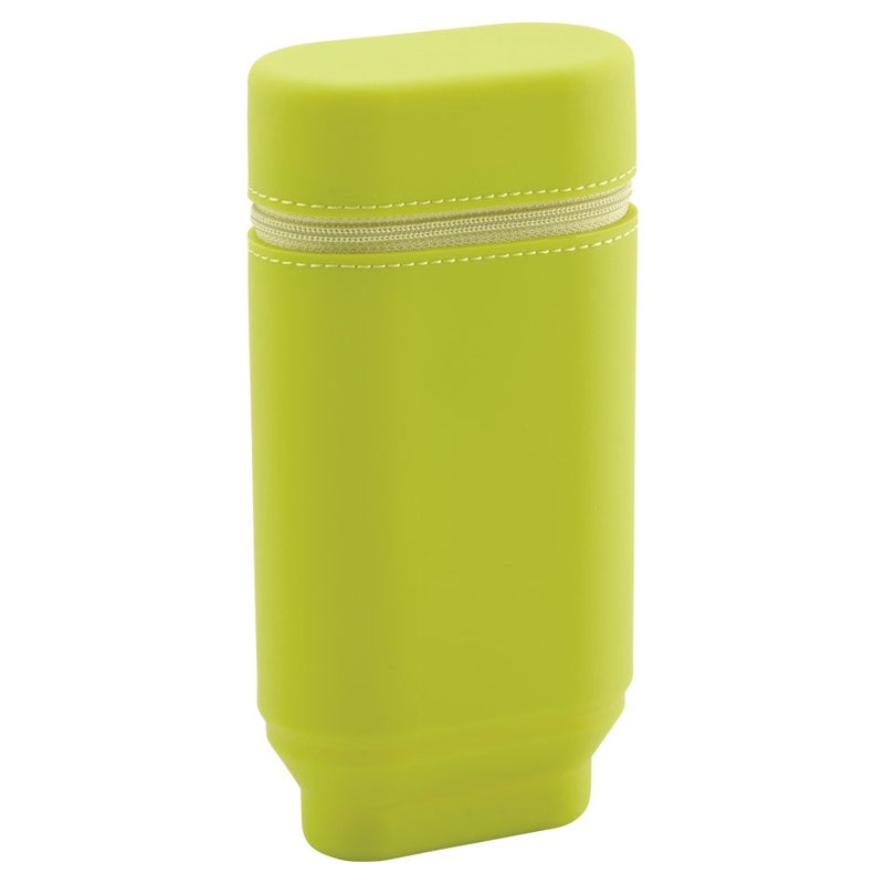 LIHITLAB LIHIT LAB A7695-6 Stand Pen Case, Oval Type, Large, Yellow Green - Image 1